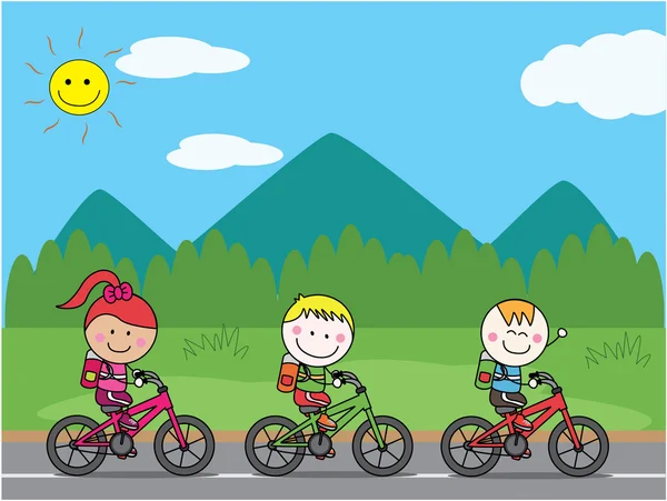 Kinderen fiets — Stockvector