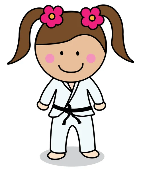 Karate girl — Stock Vector