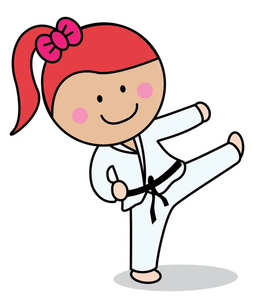 Chica de karate — Vector de stock