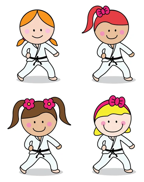 Karate ragazza — Vettoriale Stock