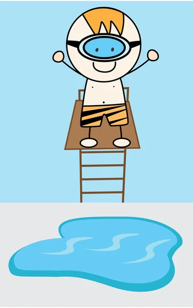 Swimming boy — Stock Vector