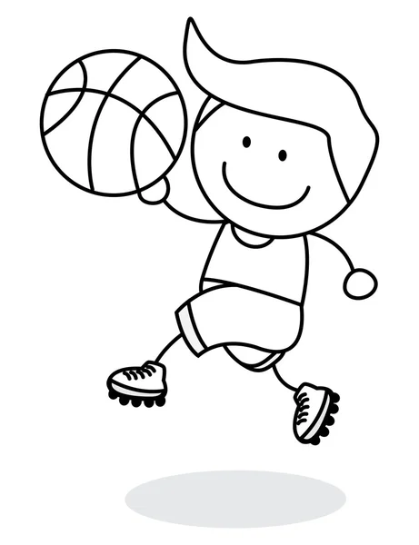 Basket-ball garçon — Image vectorielle