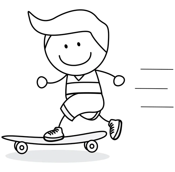 Skate board jongen — Stockvector