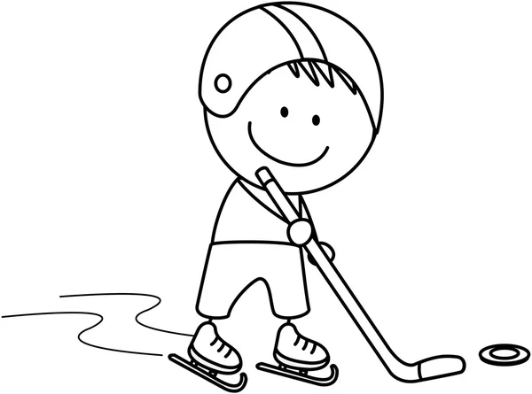 Garçon de hockey — Image vectorielle