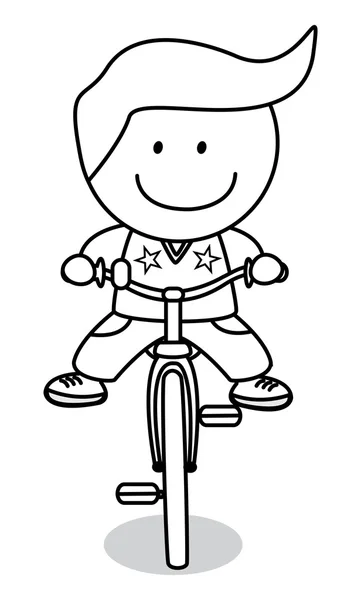 Garçon utilisant vélo — Image vectorielle