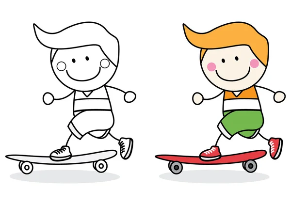 Skate board chico — Vector de stock