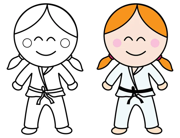 Chica de karate — Vector de stock