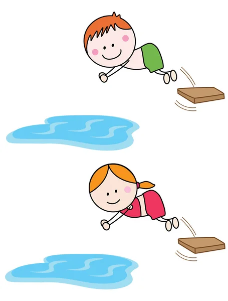 Anak-anak Perenang Stok Ilustrasi 
