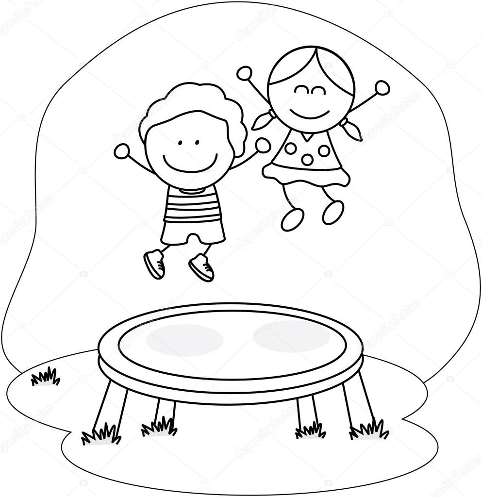 kids playing trampoline