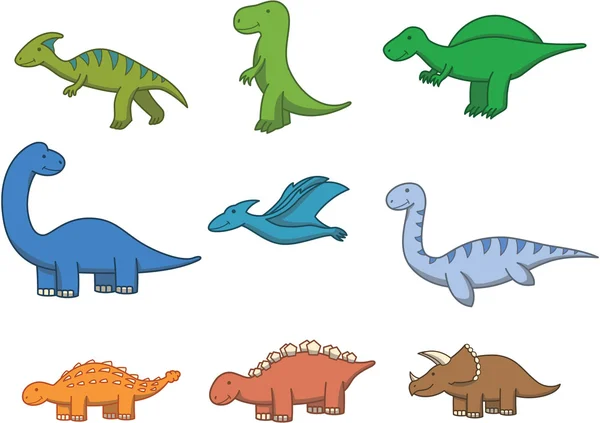 Prehistorických zvířat doodle kreslený obrázek — Stockový vektor