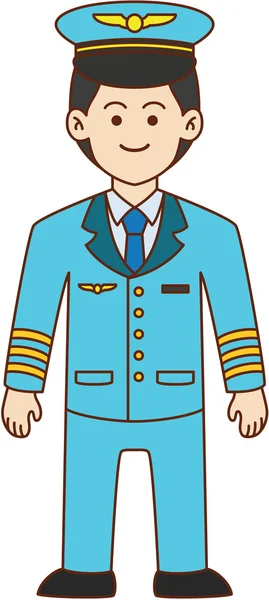 Pilot doodle cartoon afbeelding — Stockvector