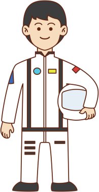 Astronot doodle çizgi film