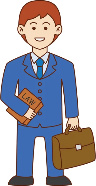 Advogado doodle desenhos animados —  Vetores de Stock