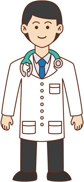 Γιατρός doodle κινουμένων σχεδίων — Διανυσματικό Αρχείο
