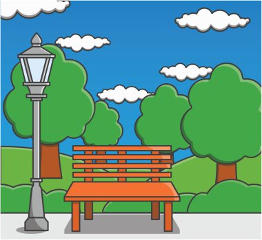 Park Doodle illüstrasyon karikatür