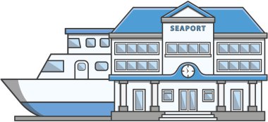 Seaport Doodle illüstrasyon karikatür