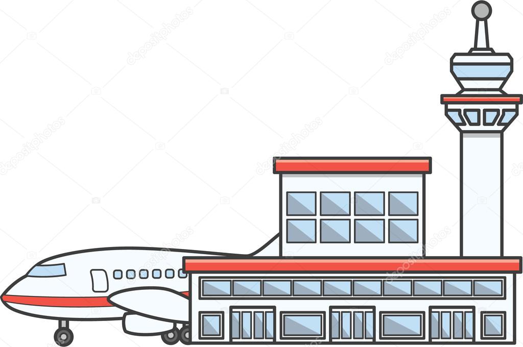 Airport building Doodle Illustration