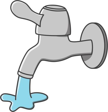 Musluk su vektör karikatür çizim