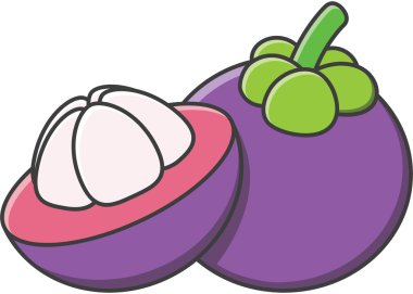 Mangosten vektör karikatür çizim