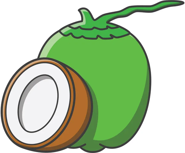 Coconut vector ilustración de dibujos animados — Vector de stock