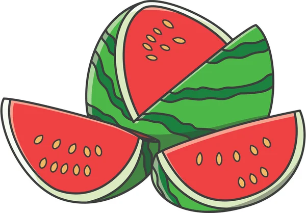 Watermelon vector cartoon ilustração — Vetor de Stock
