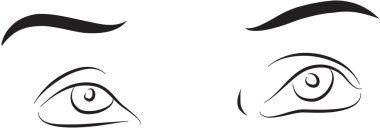 göz kroki siyah beyaz düz çizgi çizim