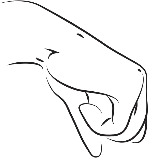 手腕黑色和白色的简单线条插图 — 图库矢量图片