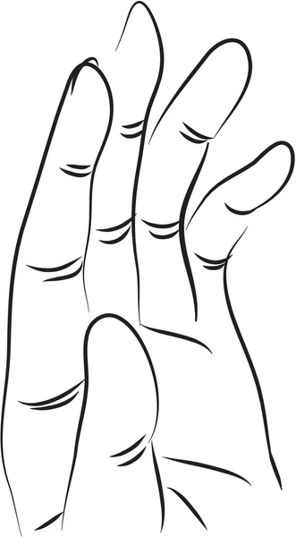 Mano de ayuda ilustración de línea simple en blanco y negro — Vector de stock