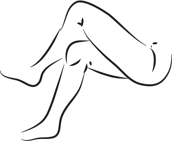 大腿黑色和白色的简单线条插图 — 图库矢量图片