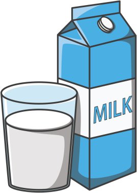 Süt doodle illüstrasyon tasarımı