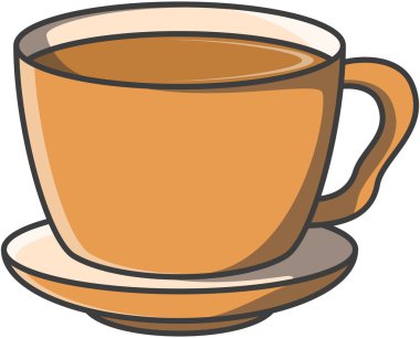 Kahve doodle illüstrasyon tasarımı