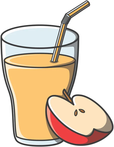 Suco maçã doodle ilustração design — Vetor de Stock