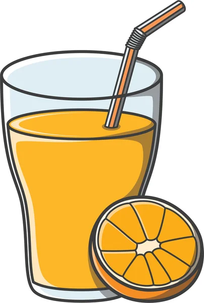 Projeto da ilustração do doodle do suco de laranja — Vetor de Stock