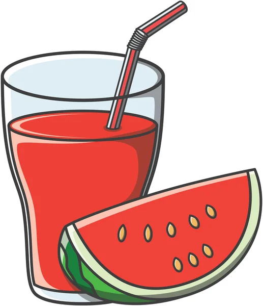 Projeto da ilustração do doodle do suco da melancia — Vetor de Stock