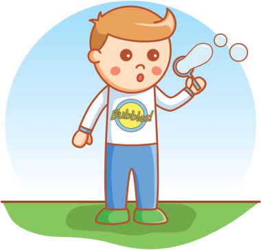 Çocuk üfleme doodle