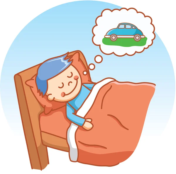 Boy dreaming doodle — Stock Vector