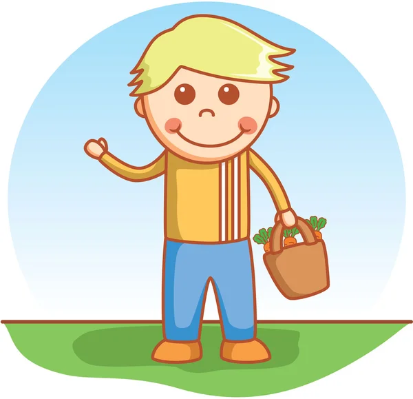 Boy bringing doodle — Stock Vector