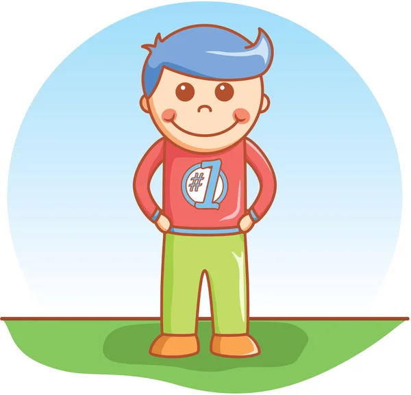 Boy standing  doodle cartoon vector illustration .eps10 — Stock Vector