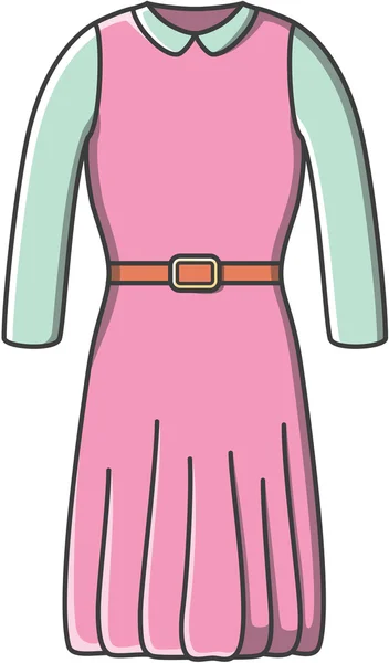 Lange jurk doodle illustratie — Stockvector