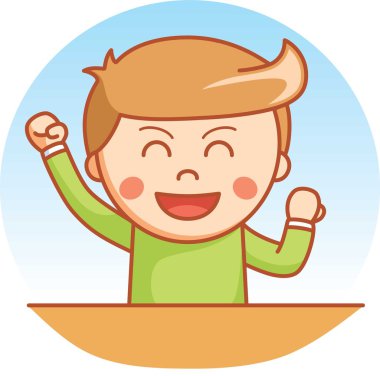 Mutlu Çocuk Çizgi Film Çizimi