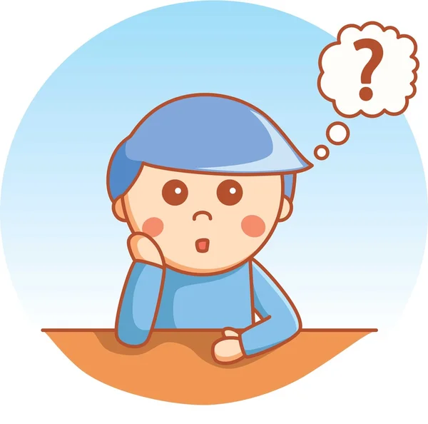 Confused boy  cartoon illustration — Stock Vector