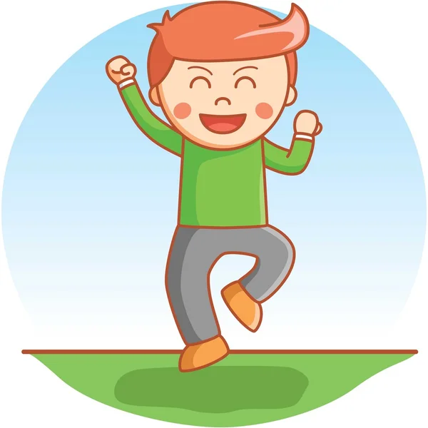 Illustration de dessin animé Boy Jumping — Image vectorielle