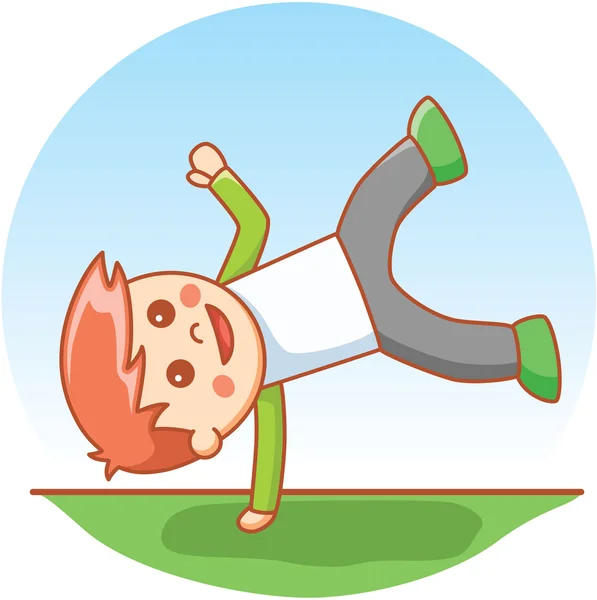 Breakdance jongen cartoon afbeelding — Stockvector