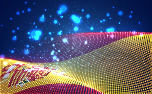 Διάνυσμα Φωτεινό Λαμπερό Σημαία Χώρα Των Αφηρημένων Dots Spain — Διανυσματικό Αρχείο