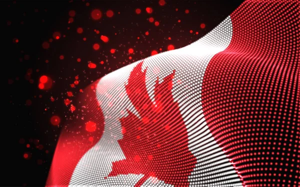 Vector Brillante Bandera País Brillante Puntos Abstractos Canadá — Vector de stock