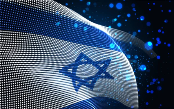 Vetor Brilhante Brilhante Bandeira País Pontos Abstratos Israel — Vetor de Stock
