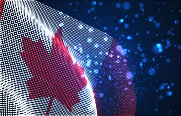 Vector Brillante Bandera País Brillante Puntos Abstractos Canadá — Vector de stock
