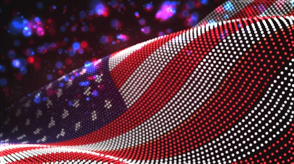 Vetor Brilhante Brilhante Bandeira País Pontos Abstratos Estados Unidos —  Vetores de Stock