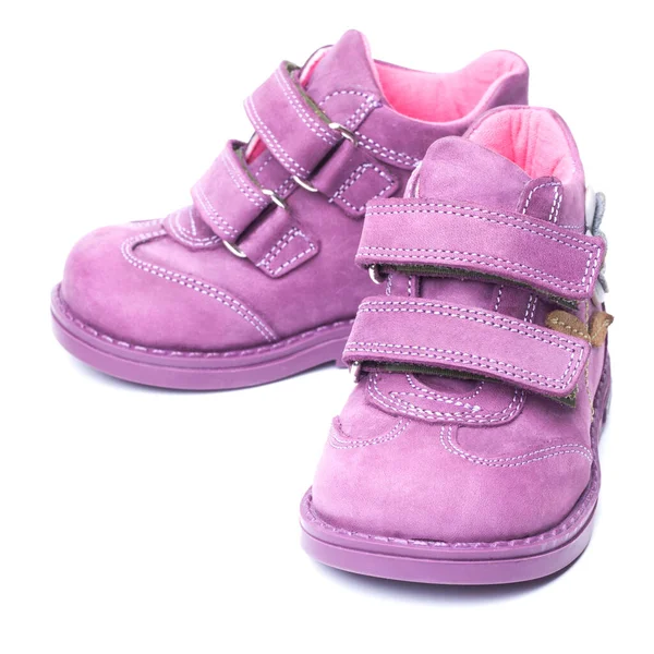 Magenta Kinderstiefel Isoliert Auf Weißem Hintergrund — Stockfoto