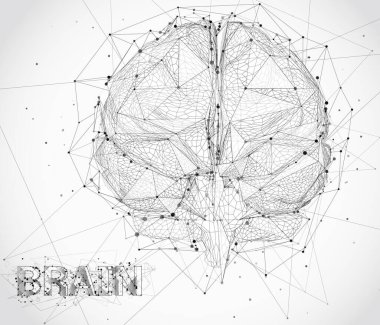 Üç boyutlu vektör siber beyin. sinirsel ağ mega veri işleme